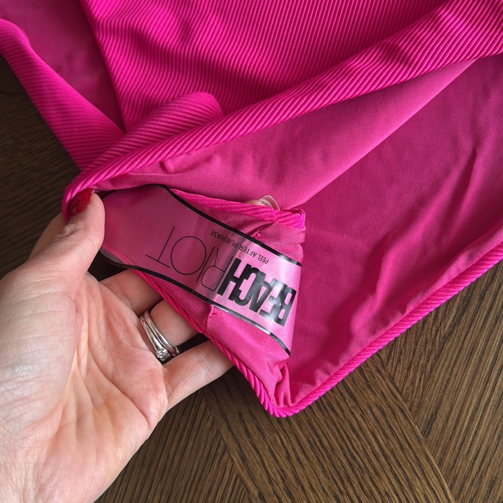 Beach Riot Jessa One Piece Raspberry Colorblock, Size Large, $178 - Picture 13 of 14